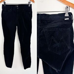 MOTHER Sz 27 THE VAMP MY LIFE AS A SNOW BUNNY BLACK VELVET JEANS